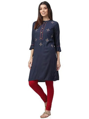 Embroidered Rayon Dobby Women's Kurta