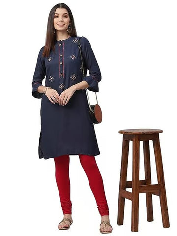 Embroidered Rayon Dobby Women's Kurta