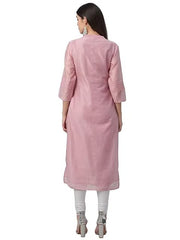 Peach Chanderi Solid Women's Kurta