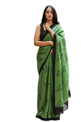 cotton printed saree with blouse