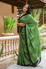 cotton printed saree with blouse