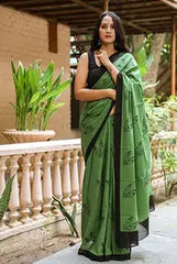 cotton printed saree with blouse